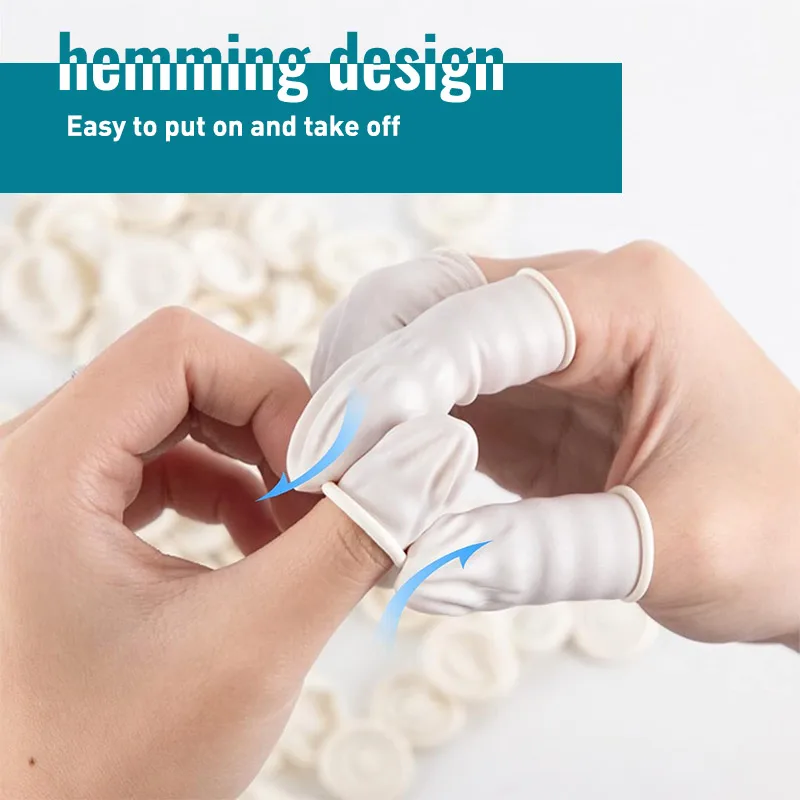 70-600pcs Disposable Fingertips Protector Gloves Natural Rubber Non-slip Anti-static Finger Cot For Beauty Clean Massage Tool