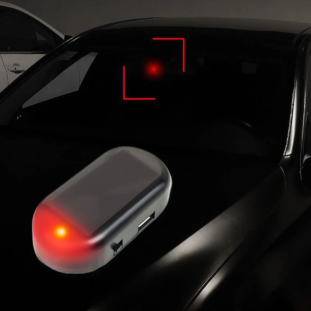 Solar Powered Car Fake Security Light Super Bright Simulated Dummy Alarm Wireless Warning Anti-Theft Caution Lamp Flashing