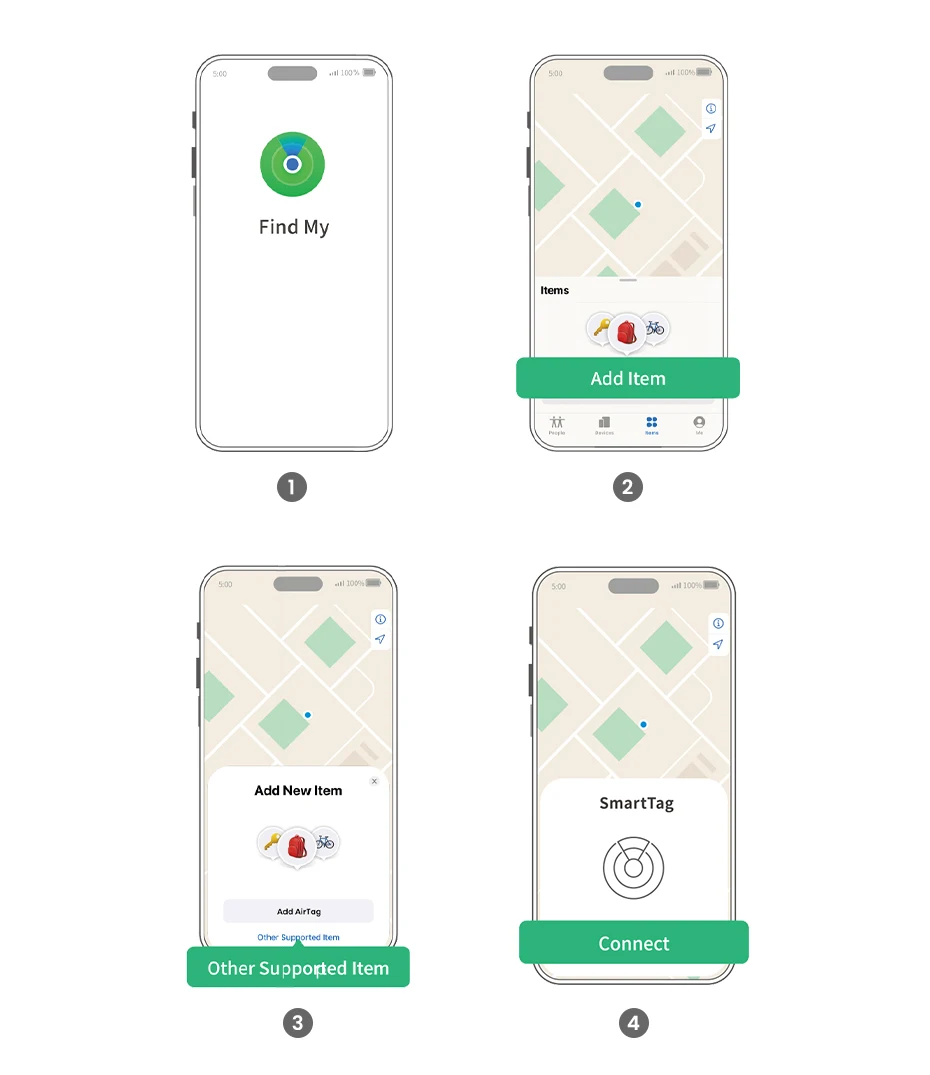 UGREEN Finder Security SmartTrack Link SmartTag With Apple Find My Key Bluetooth Tracker For Earbud Luggage MFi Phone Finder IOS