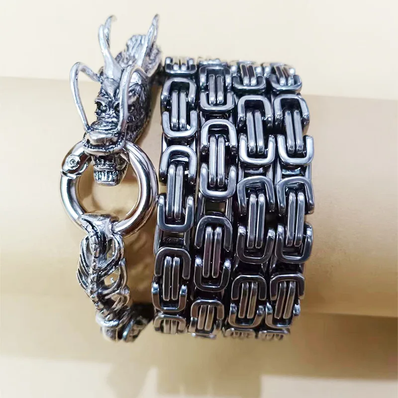 104CM Self-Defense Bracelet Stainless Steel Dragon Personal Security Protection Equipment Removable Outdoor EDC Tool