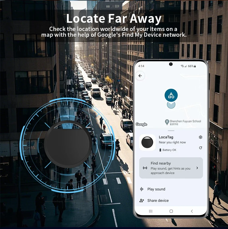 Smart Location Tracker for Android Phones Work With Google's Find Hub App Key Finder Smart Tag for Xiaomi Samsung Pixel OnePlus
