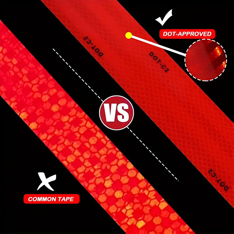 1/5mx5cm Dot-C2 Red Reflective Sticker High Reflection Warning Tape Waterproof Strong Adhesive Sticker For Bicycle/Car/Truck
