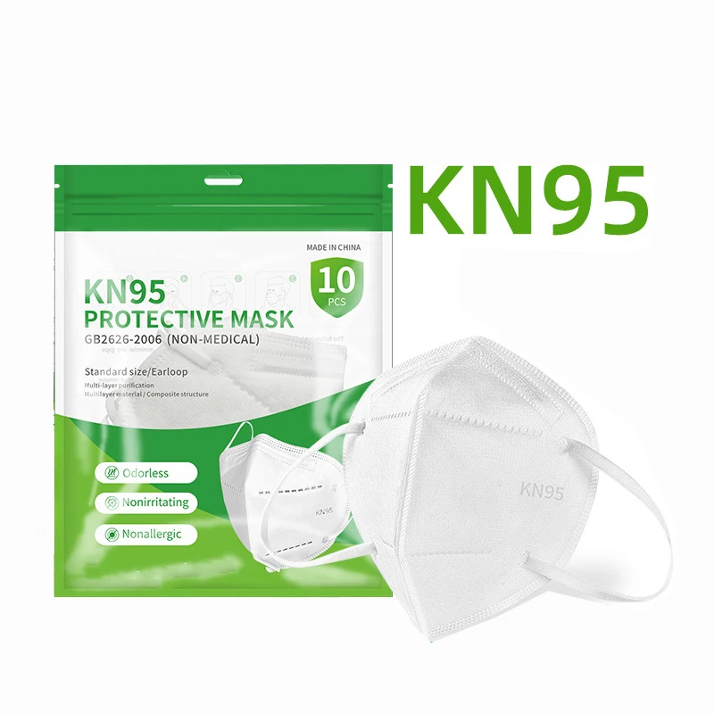 20/40/60pcs White and Black 5-Layer KN95 Masks, with Breathable Elastic Earrings, Filtration Efficiency of 95%, Dustproof