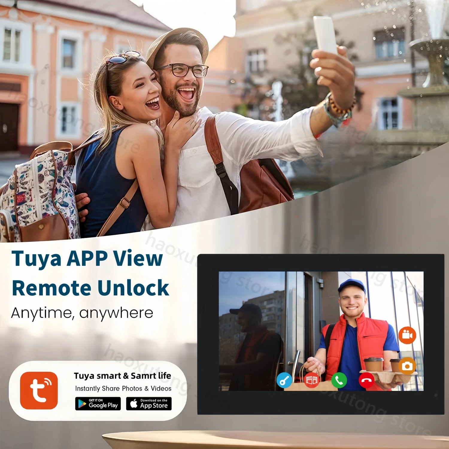 10 Inch Tuya Smart Wifi Video Intercom Doorbell with Electric Strike Lock 1080P 2 Wires Video Doorphone System Wireless for Home