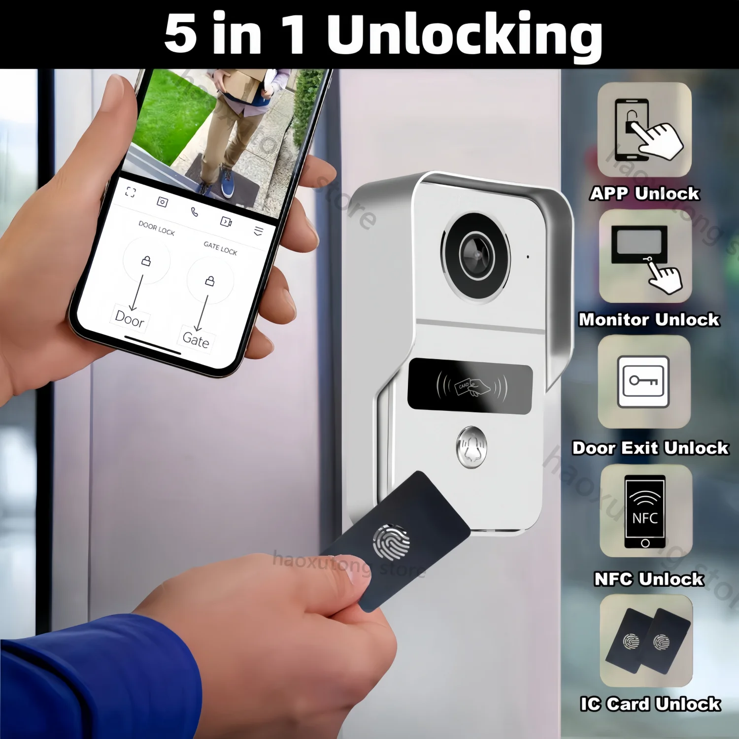 10 Inch Tuya Smart Wifi Video Intercom Doorbell with Electric Strike Lock 1080P 2 Wires Video Doorphone System Wireless for Home