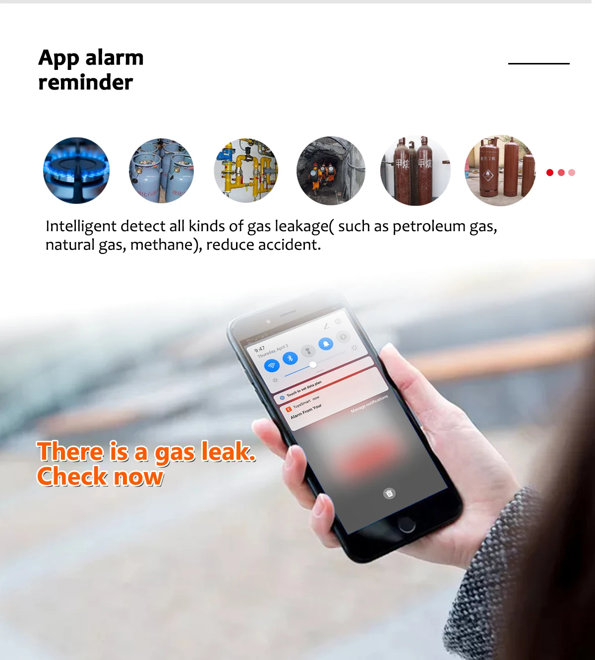 Tuya WiFi Gas Detector Home LPG Natural Gas Leak Alarm LED Display Leakage Sensor Smart Life APP Control