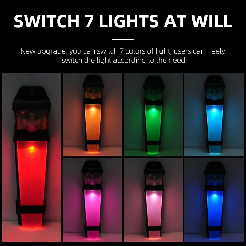 BOOIU Tactical FMA Helmet Seven Colorful Safety Flashing Light Waterproof Outdoor Survival Signal Lights Identification Lamp