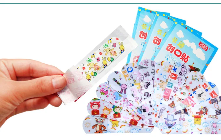 100pcs Waterproof Breathable Band Aid Cute Cartoon BandAids Hemostasis Adhesive Bandages First Aid Survival Medical Supplies