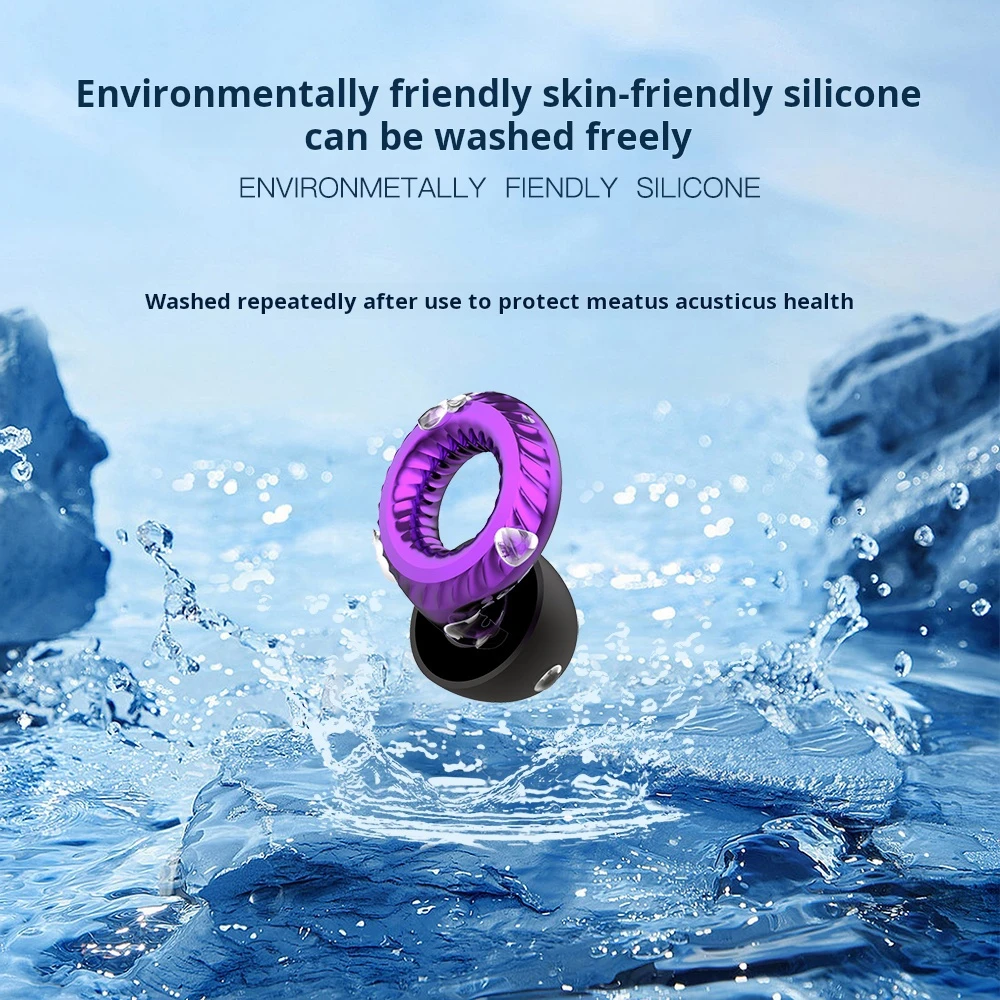 Silent Noise Cancelling Earbuds for Sleep Noise Cancelling Silicone Earbuds for Swimming, Motorcycles Noise Filtering Earbuds