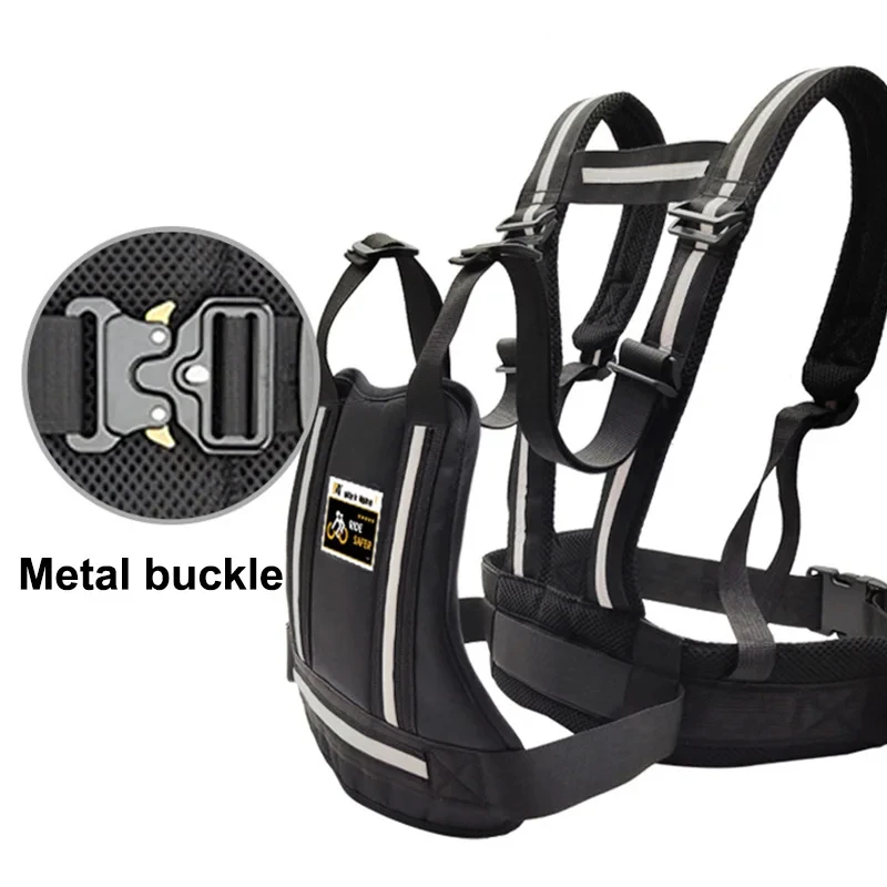 Adjustable Motorcycle Safety Belt for Kids Child Reflective Rear Seat Grab Handle Strap Motorcycle Breathable Harness Anti-Drop