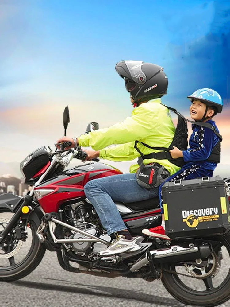 Adjustable Motorcycle Safety Belt for Kids Child Reflective Rear Seat Grab Handle Strap Motorcycle Breathable Harness Anti-Drop