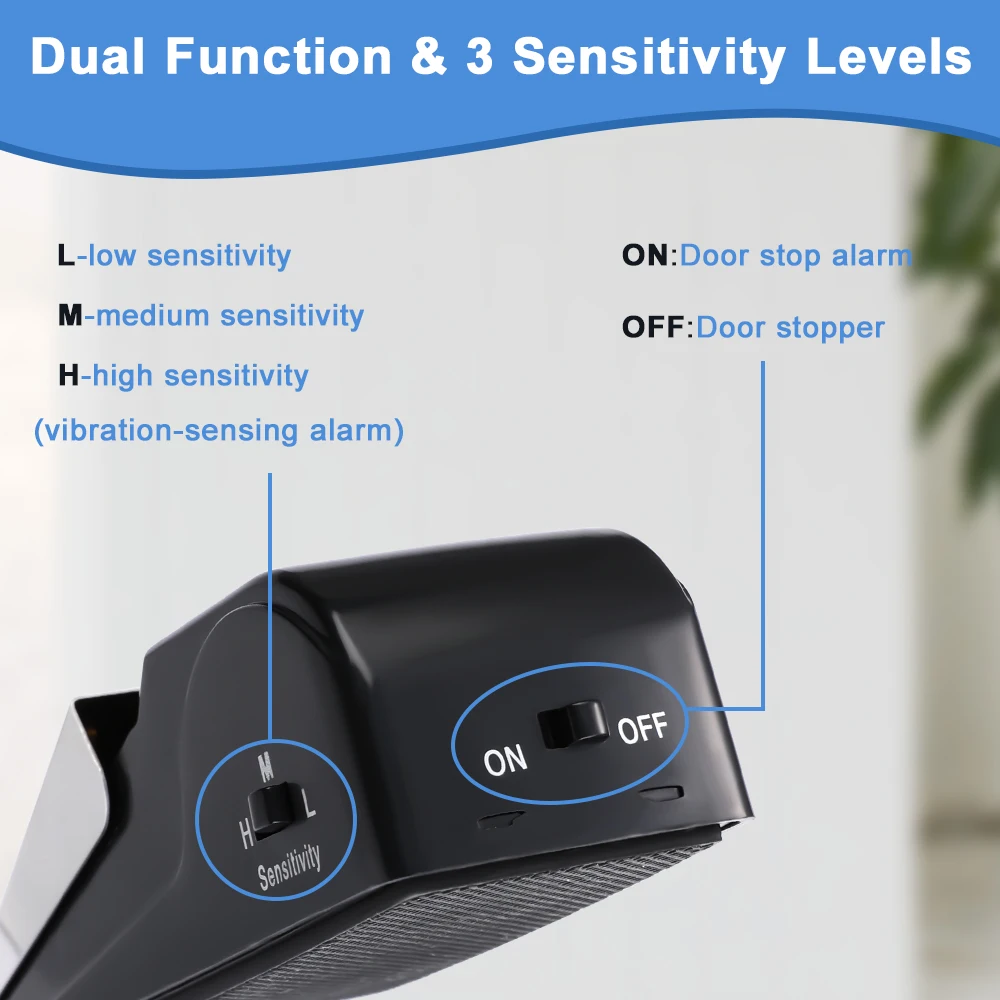 120 dB Anti-theft Burglar Stop System Security Home Alarm System Door Block Blocking Home Wedge Stopper Shaped Safety Stopper