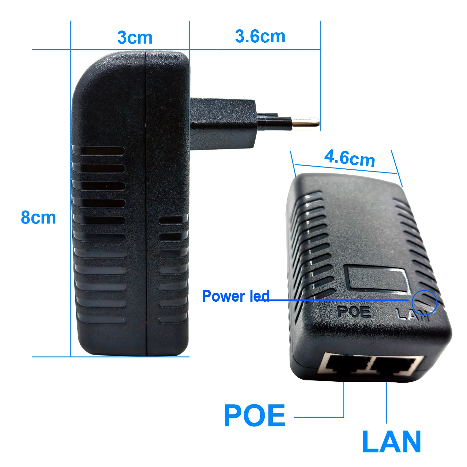 48V POE 0.5A EU Plug CCTV Security Surveillance POE Power Supply Adapter for Injector Ethernet IP Camera POE Switch NVR Router