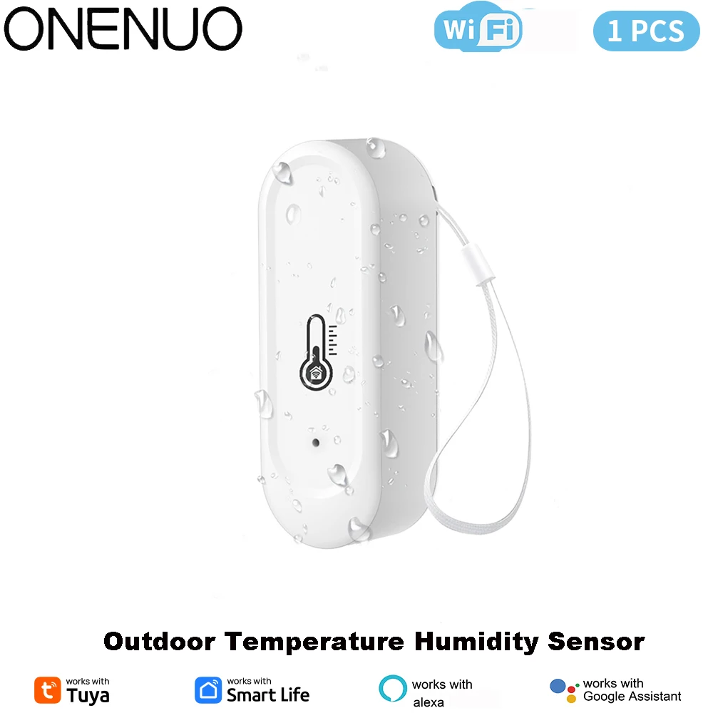 Waterproof Temperature Humidity Sensors IP65 Outdoor/ Indoor Smart Home Tuya Sensor Support Alexa Googe Assistant