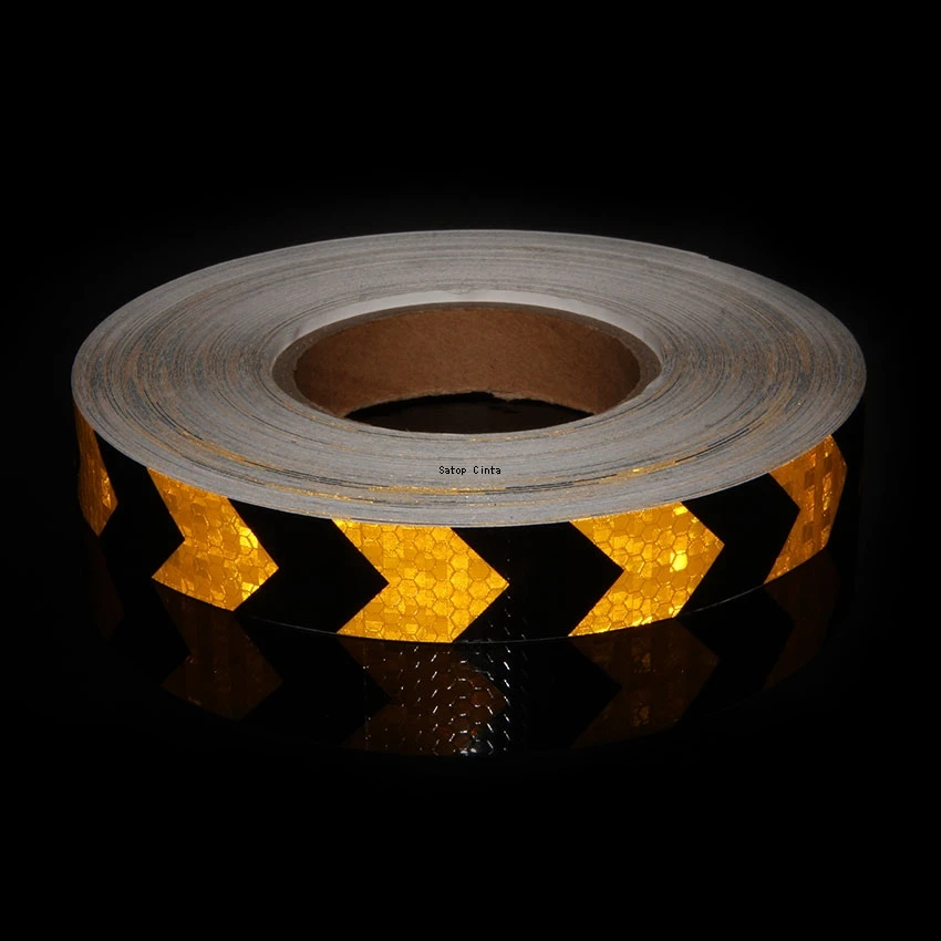 Arrow 25mm*5m Reflective Bicycle Stickers Self-Adhesive Reflectors Waterproof Warning Tape Strips For Car Bike Helmet Motorcycle