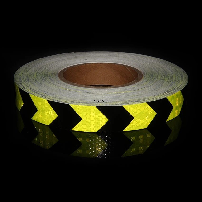 Arrow 25mm*5m Reflective Bicycle Stickers Self-Adhesive Reflectors Waterproof Warning Tape Strips For Car Bike Helmet Motorcycle