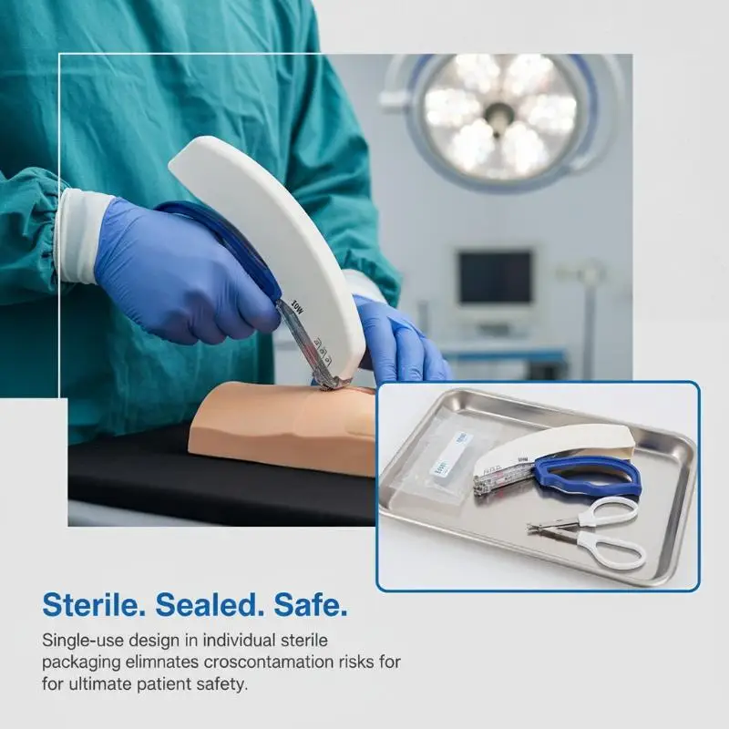 Skin Stapler for Surgery Includes Staple Remover & Needle Clipper Wound Closure Device for Suturing and Staple