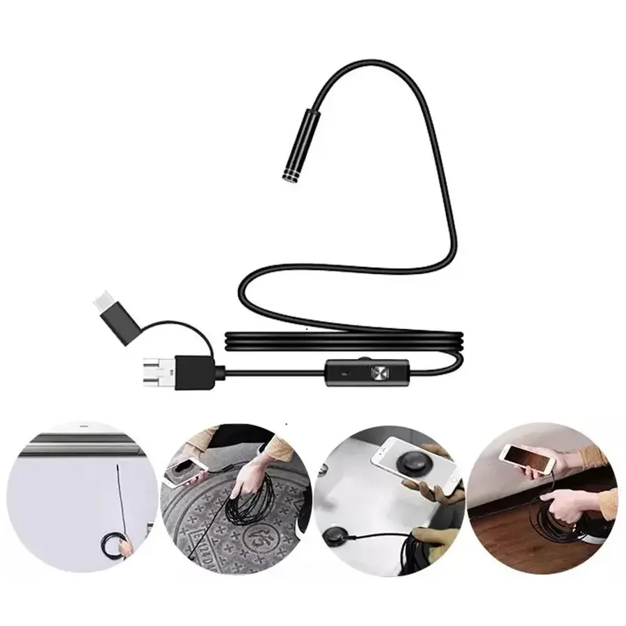 3.9/5.5/7.0/8mm 1080P 3in1 Single Dual Lens Endoscopic Inspection Tool Camera Piping Endoscope For Android Mobile Smartphone Car