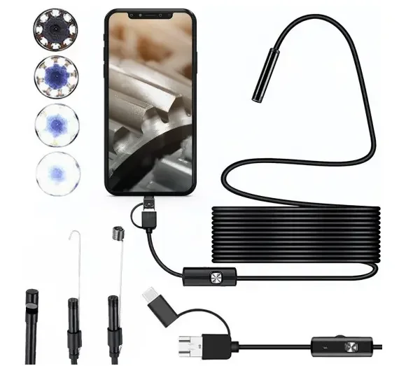 3.9/5.5/7.0/8mm 1080P 3in1 Single Dual Lens Endoscopic Inspection Tool Camera Piping Endoscope For Android Mobile Smartphone Car