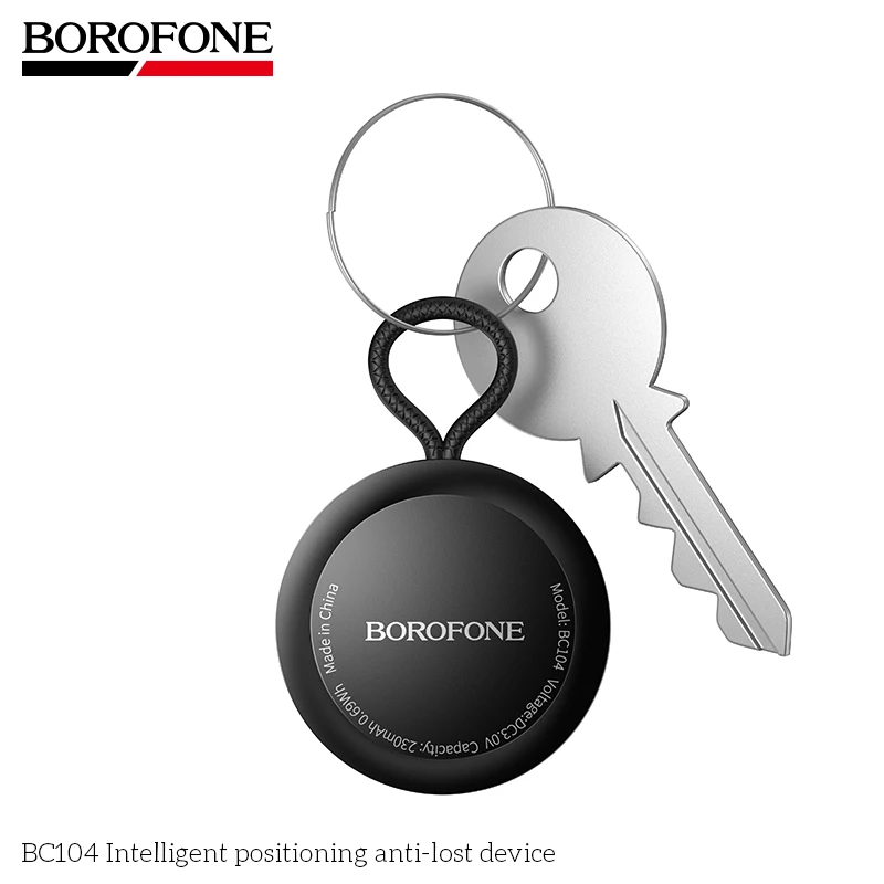 BOROFONE BC104 AirTag Bluetooth Tracker Find My iPhone Compatible for Keys Pets Luggage Elderly Kids Mini GPS Locator Anti-Lost