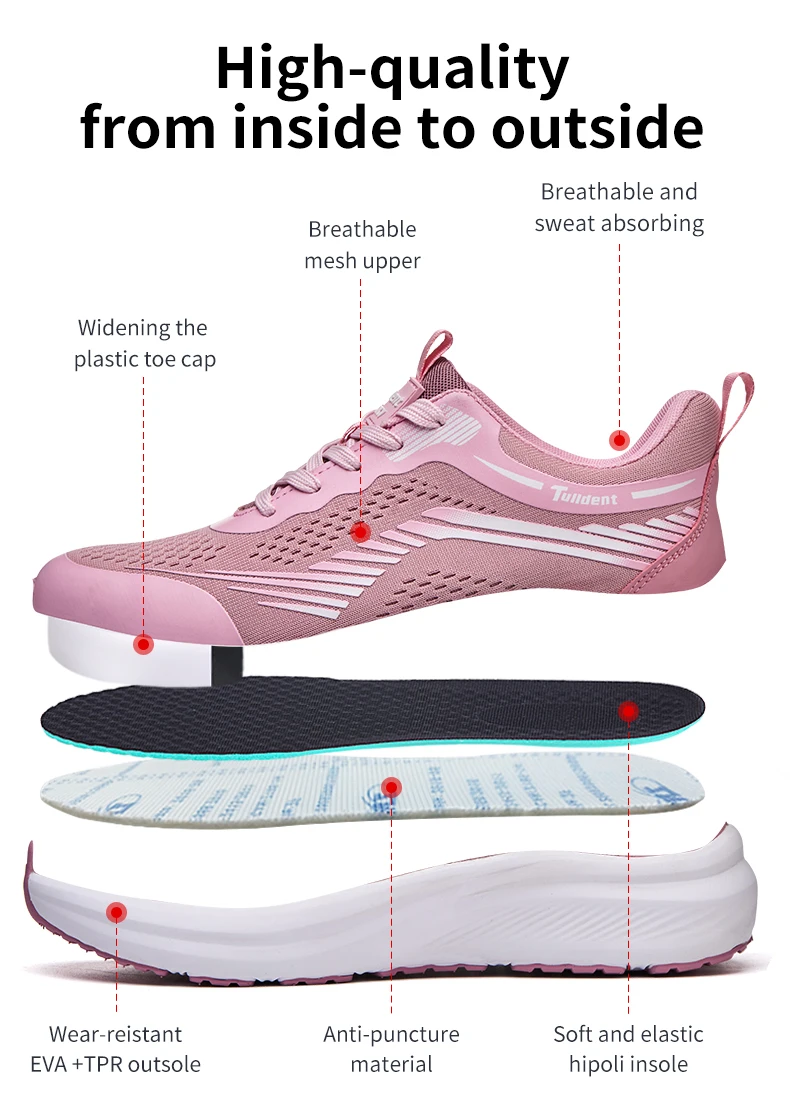 Ladies' Safety Shoes, Anti-Smashing and Anti-Puncture Work Shoes, Insulated Shoes, Lightweight and Fashionable Protective Boots