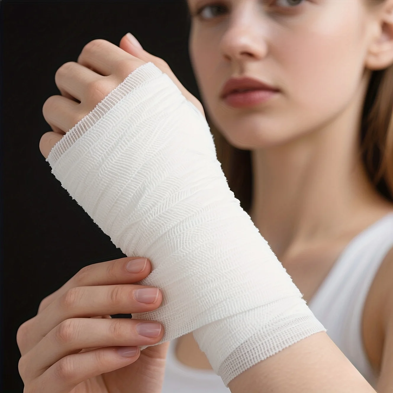 6Pcs Medical Sterile Gauze Bandage Roll PBT Elastic Hemostatic Trauma Wound Care First Aid Travel Absorbent Pads Disposable Kit