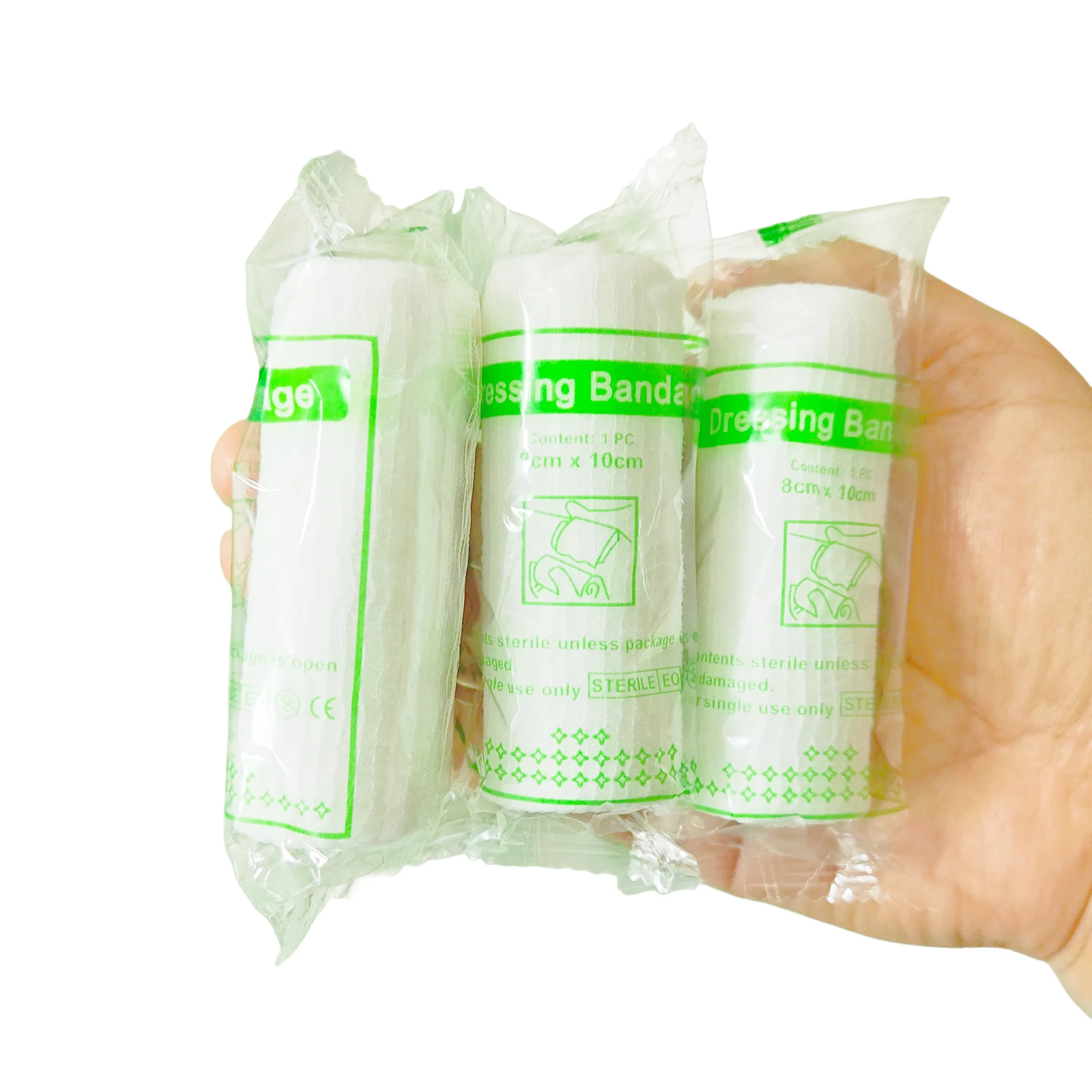 6Pcs Medical Sterile Gauze Bandage Roll PBT Elastic Hemostatic Trauma Wound Care First Aid Travel Absorbent Pads Disposable Kit