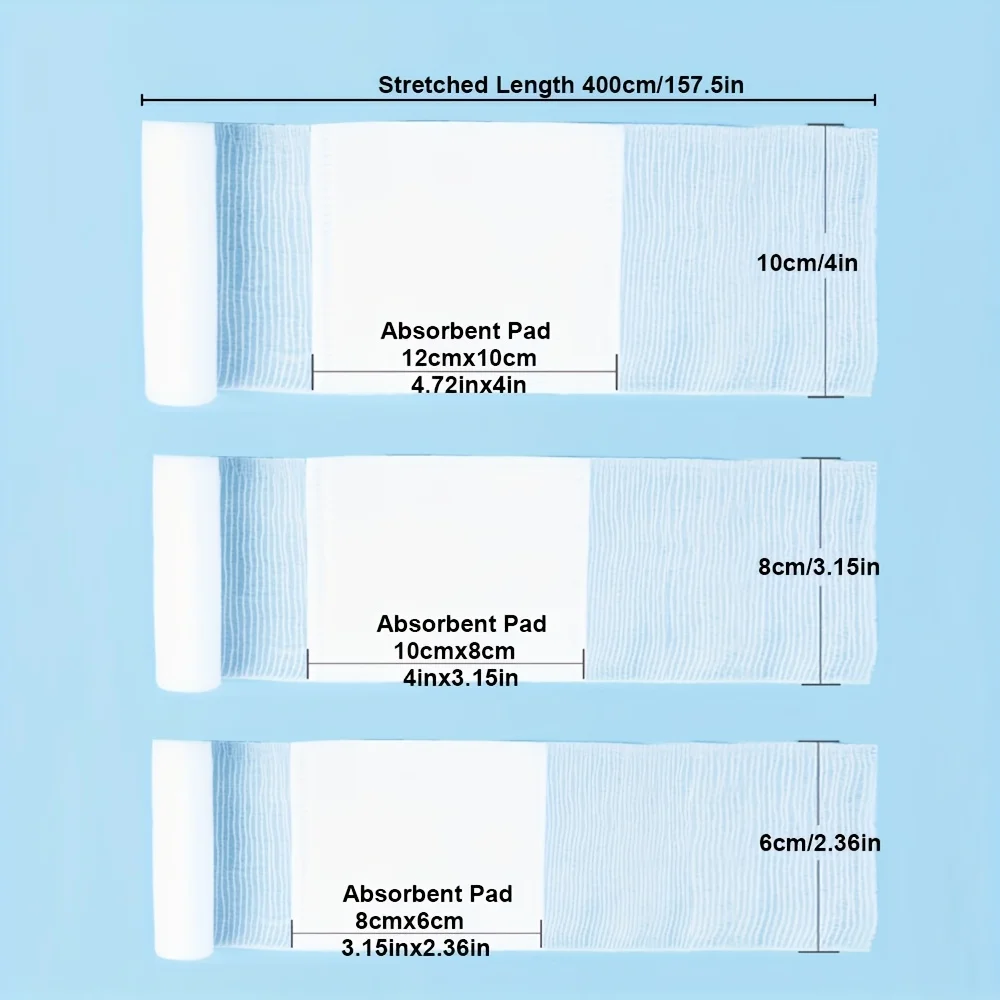 6Pcs Medical Sterile Gauze Bandage Roll PBT Elastic Hemostatic Trauma Wound Care First Aid Travel Absorbent Pads Disposable Kit