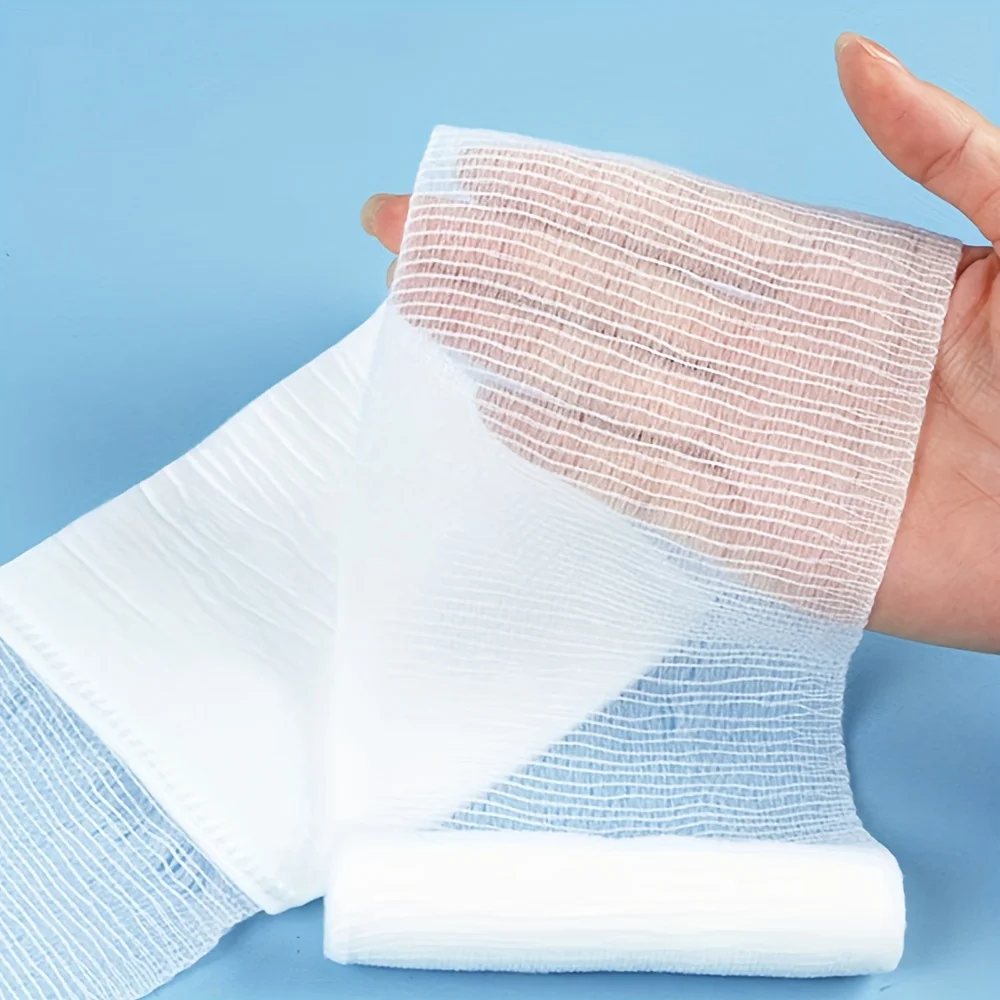 6Pcs Medical Sterile Gauze Bandage Roll PBT Elastic Hemostatic Trauma Wound Care First Aid Travel Absorbent Pads Disposable Kit