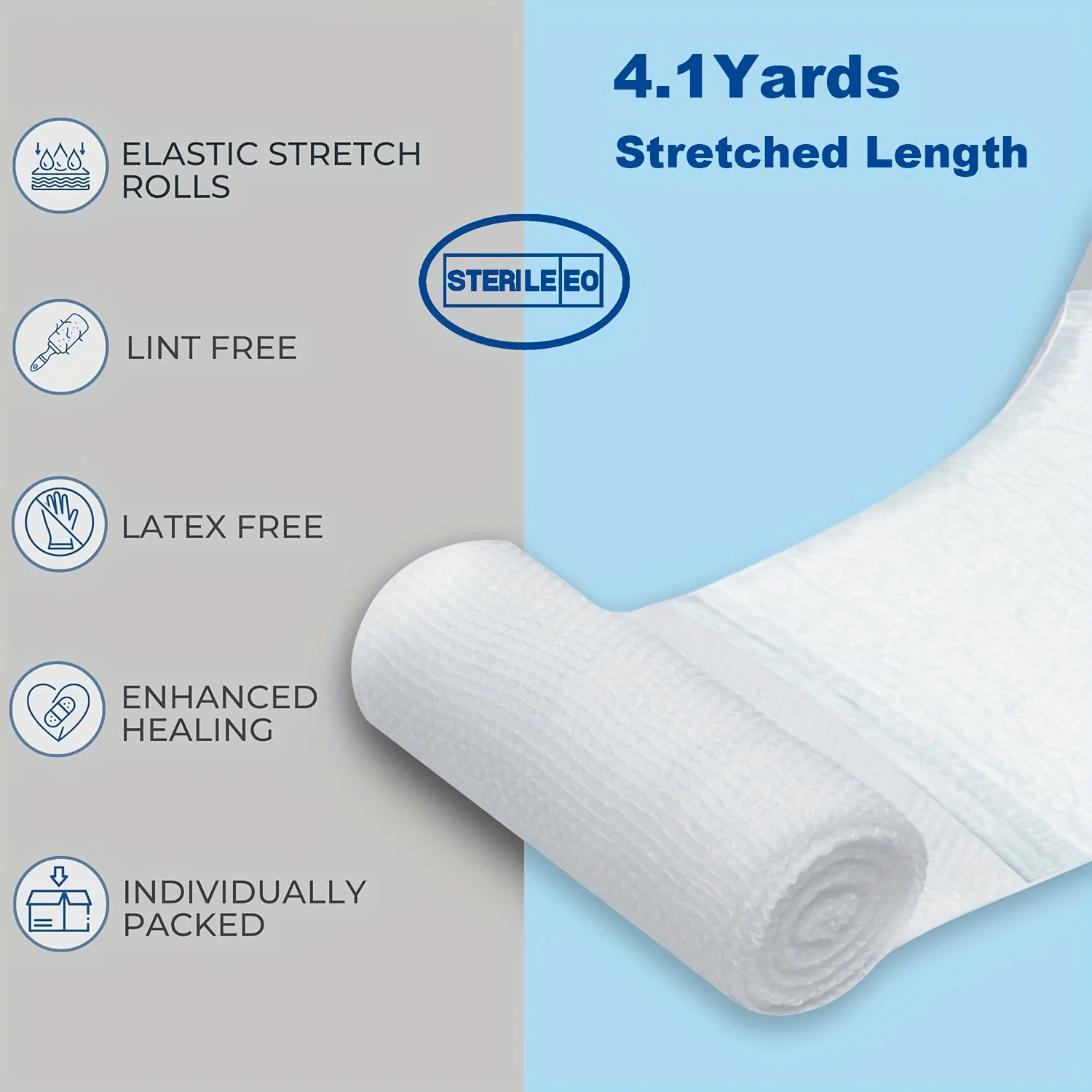6Pcs Medical Sterile Gauze Bandage Roll PBT Elastic Hemostatic Trauma Wound Care First Aid Travel Absorbent Pads Disposable Kit