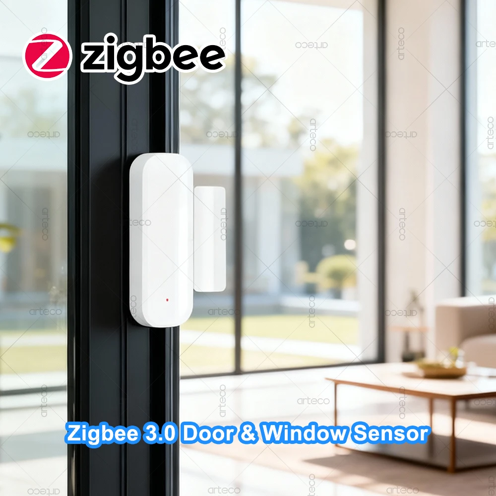 Zigbee Door Window Sensor Smart Home Security Alarm Wireless Magnetic Anti-theft Contact Detector App Remote Monitor Support Z2M