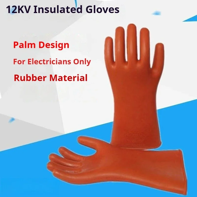 10kv 12kv Rubber Electrician Safety Glove Anti-electricity Protect High Voltage Electrical Insulating Gloves