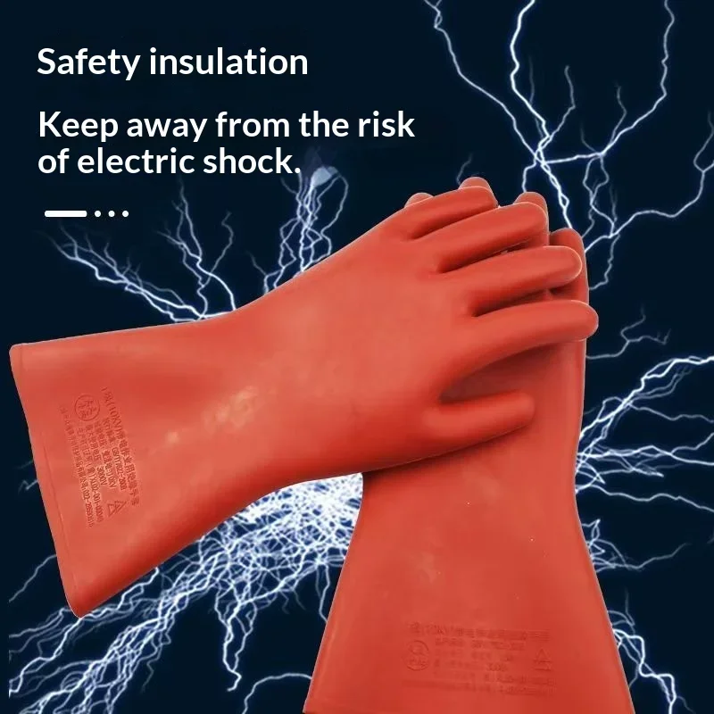 10kv 12kv Rubber Electrician Safety Glove Anti-electricity Protect High Voltage Electrical Insulating Gloves