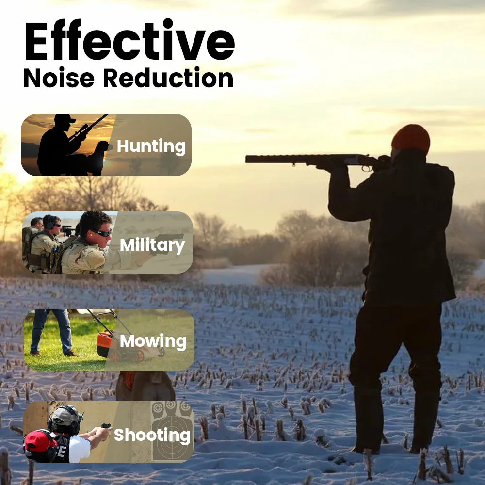 Premium Electronic Shooting Earmuffs - 23dB Active Noise Cancelling Hearing Protection for Hunting Shooting & Tactical Training