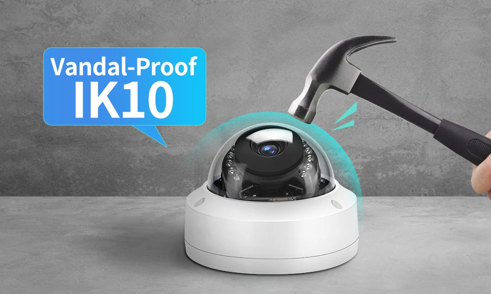 8MP 4K IP Camera POE Outdoor H.265 Onvif Metal Indoor Dome CCTV Night Vision 4MP Video Surveillance Camera