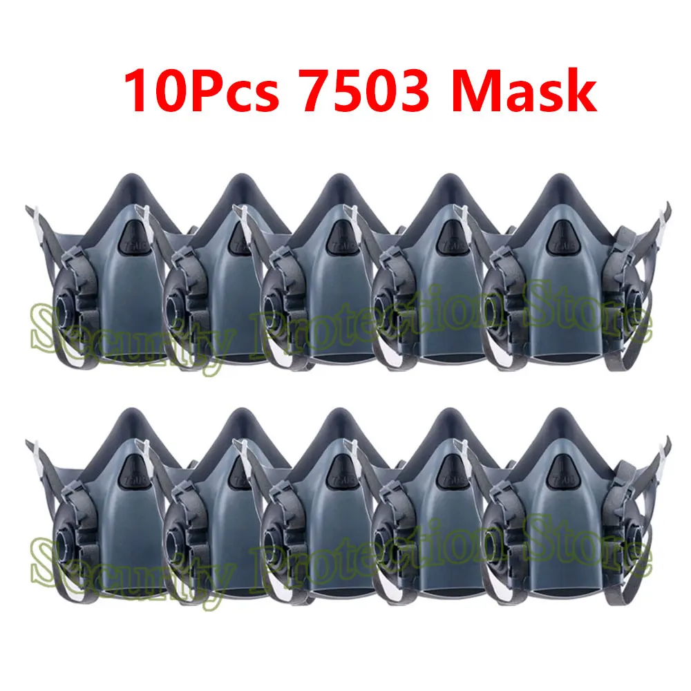 7503 7502 7501 Gas Mask Chemical Respirator Protective Mask Industrial Paint Spray Can Matched with 6000 Filter Anti Organic Gas