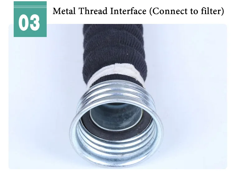 0.5m/1m 40MM Rubber Corrugated Tube Gas Dust Mask Filter Interface Snorkel Wear Resistant Anti-aging Filter Connecting Pipe