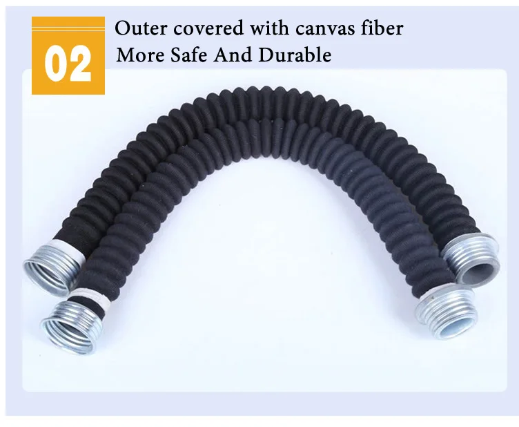 0.5m/1m 40MM Rubber Corrugated Tube Gas Dust Mask Filter Interface Snorkel Wear Resistant Anti-aging Filter Connecting Pipe