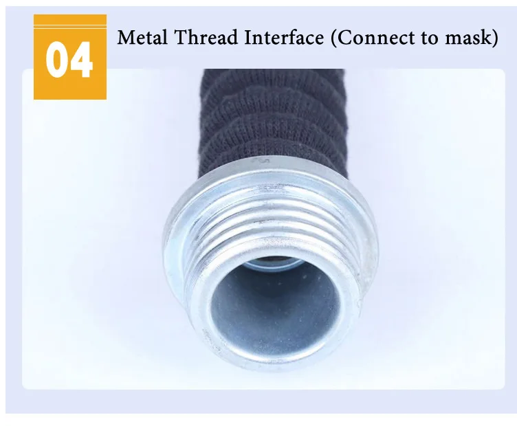 0.5m/1m 40MM Rubber Corrugated Tube Gas Dust Mask Filter Interface Snorkel Wear Resistant Anti-aging Filter Connecting Pipe