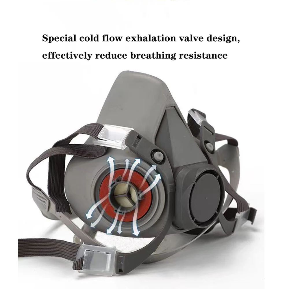 6200 Half Face Dust Gas Mask Respirator For Industrial Paint Spray Chemical Organic Vapor With Filters Protection Widely Used