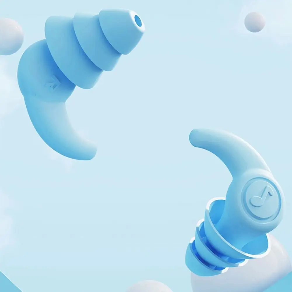 Noise Reduction Anti Noise Earplugs Soft Comfort Waterproof Silicone Ear Plugs Reusable Ear Protector Swimming Earplugs Sleeping