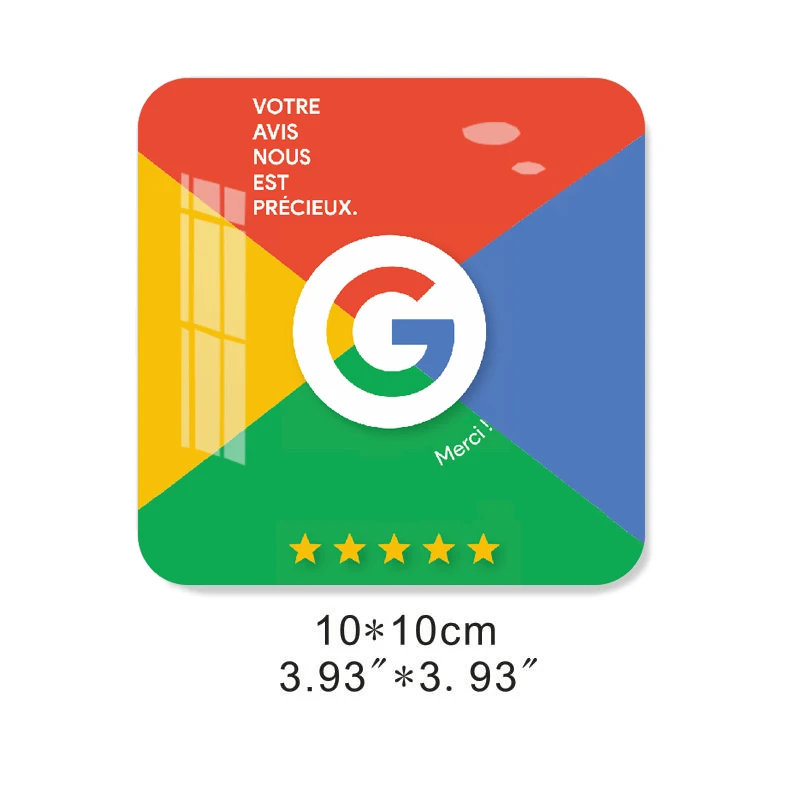 French Writing NFC Google Review Stand Plaque Display Boost Your Google Reviews Simple Quick Link to Review