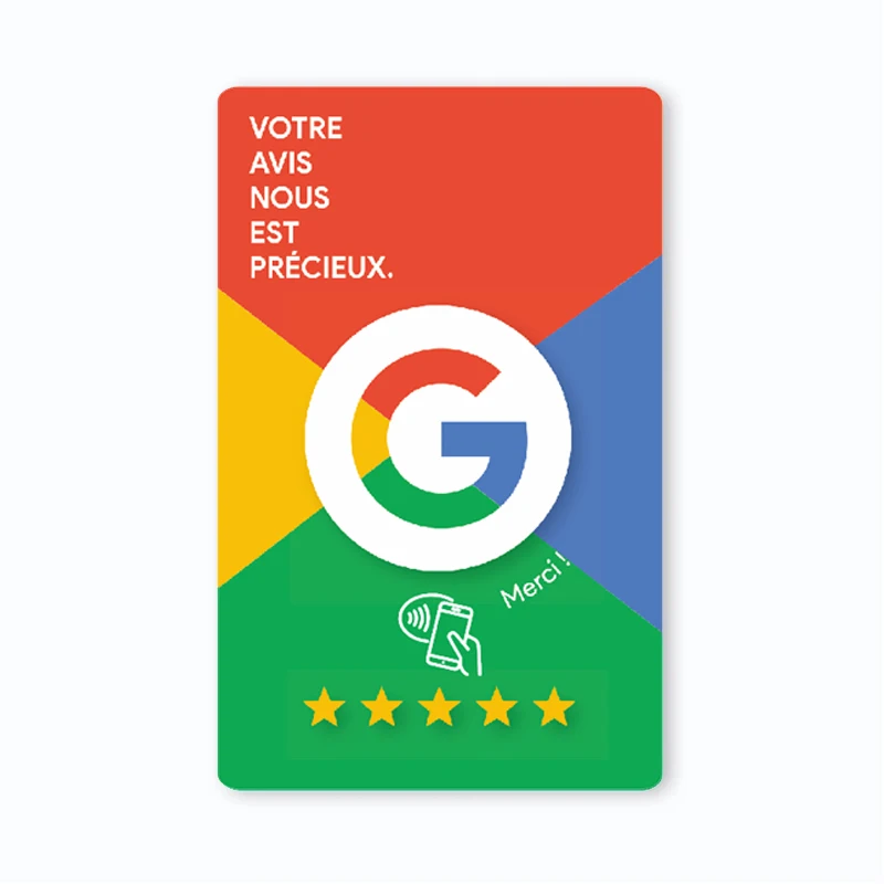 French Writing NFC Google Review Stand Plaque Display Boost Your Google Reviews Simple Quick Link to Review