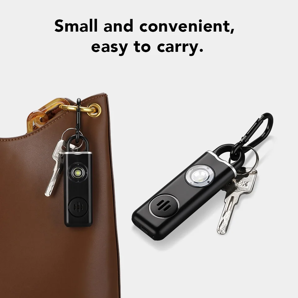 Awapow Personal Defense Alarm 130dB With LED Light Rechargeable Self Defense Woman Safety Alarm Key Chain Emergency Anti-Attack