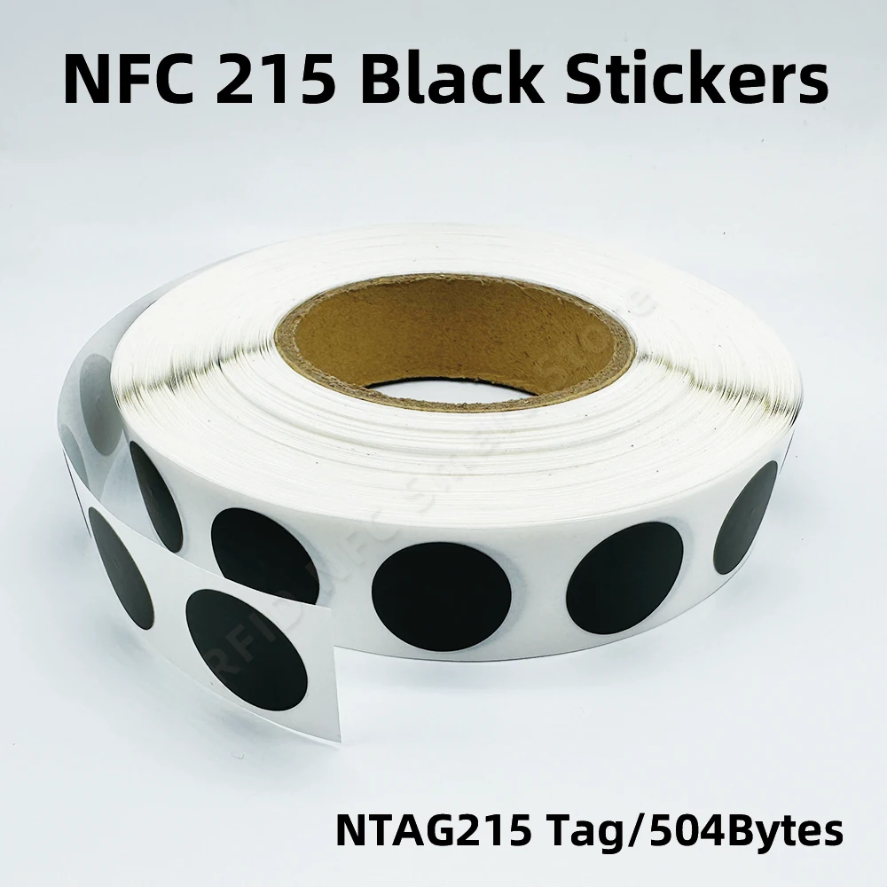 NFC Tag Black NFC Stickers Protocol ISO14443A13.56MHz NT/AG 215 Universal Label RFID Tags and All NFC Phones En Blanco Y Negr