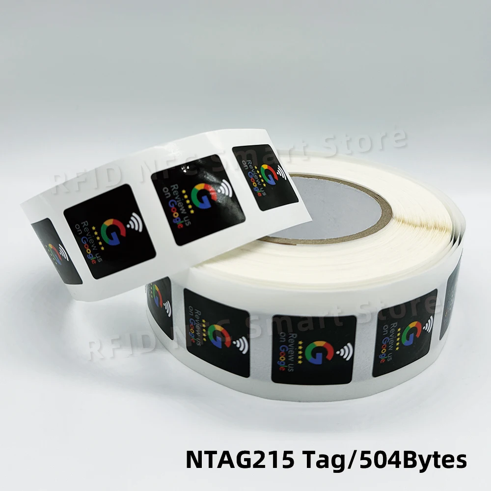 NFC Tags 30mm Waterproof Google Review Stickers 504Bytes NFC215 Chip NFC Tap Review Sticker Review us on Google Sticker