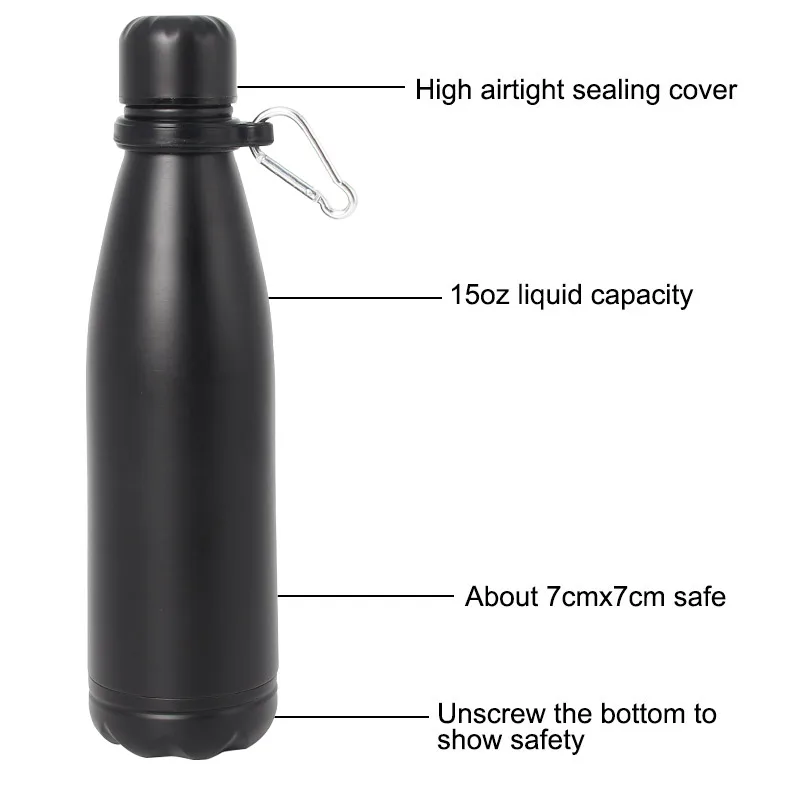 Secret Hidden Safe Diversion Water Bottle Steel Secret Stash Spot Can Hidden Safes Storage Compartment for Cards Keys Cash Money
