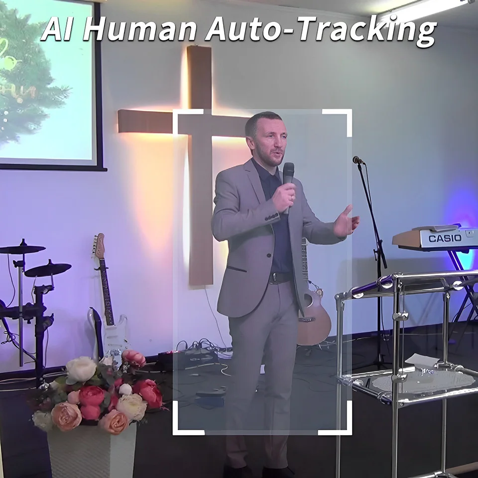 Runpu NDI PTZ Camera Ai Tracking Conference Camera Ptz Video SDI HDMI USB POE Live Streaming Camera for Video Confere Church