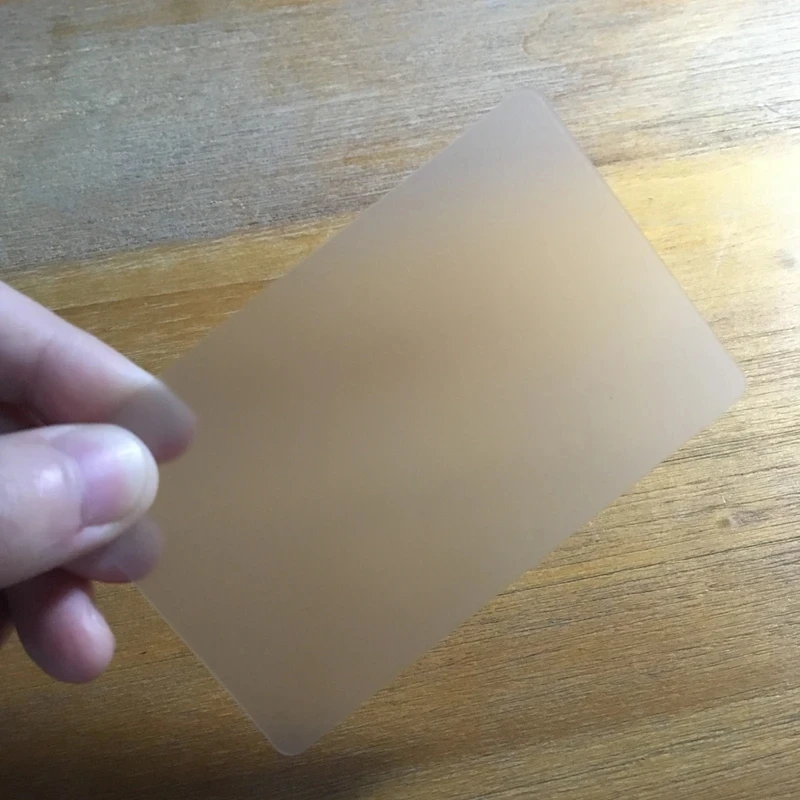 100pcs Ultra-Thin Transparent Blank PVC Card One Side Matte One Side Frosted Plastic Card 85.5 * 54 * 0.38mm For Business Card