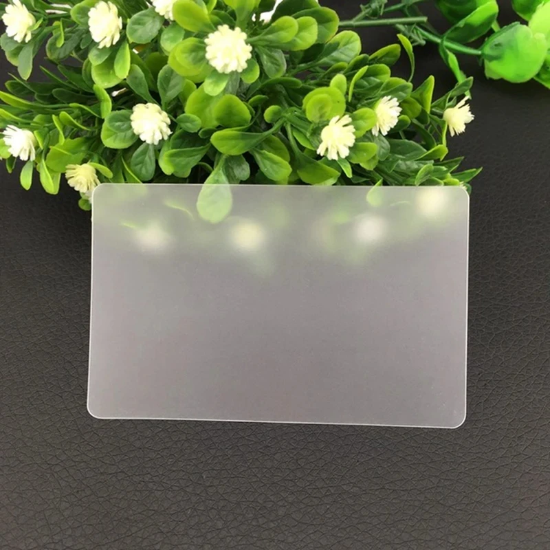 100pcs Ultra-Thin Transparent Blank PVC Card One Side Matte One Side Frosted Plastic Card 85.5 * 54 * 0.38mm For Business Card